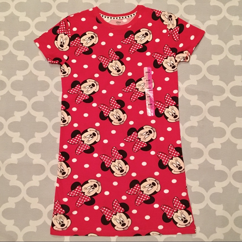 Disney Minnie Mouse Red Short Sleeve Gown Primark